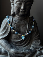 Ocean Inspired Beaded Frog Necklace – Ceramic & Glass Beads with Adjustable Chain