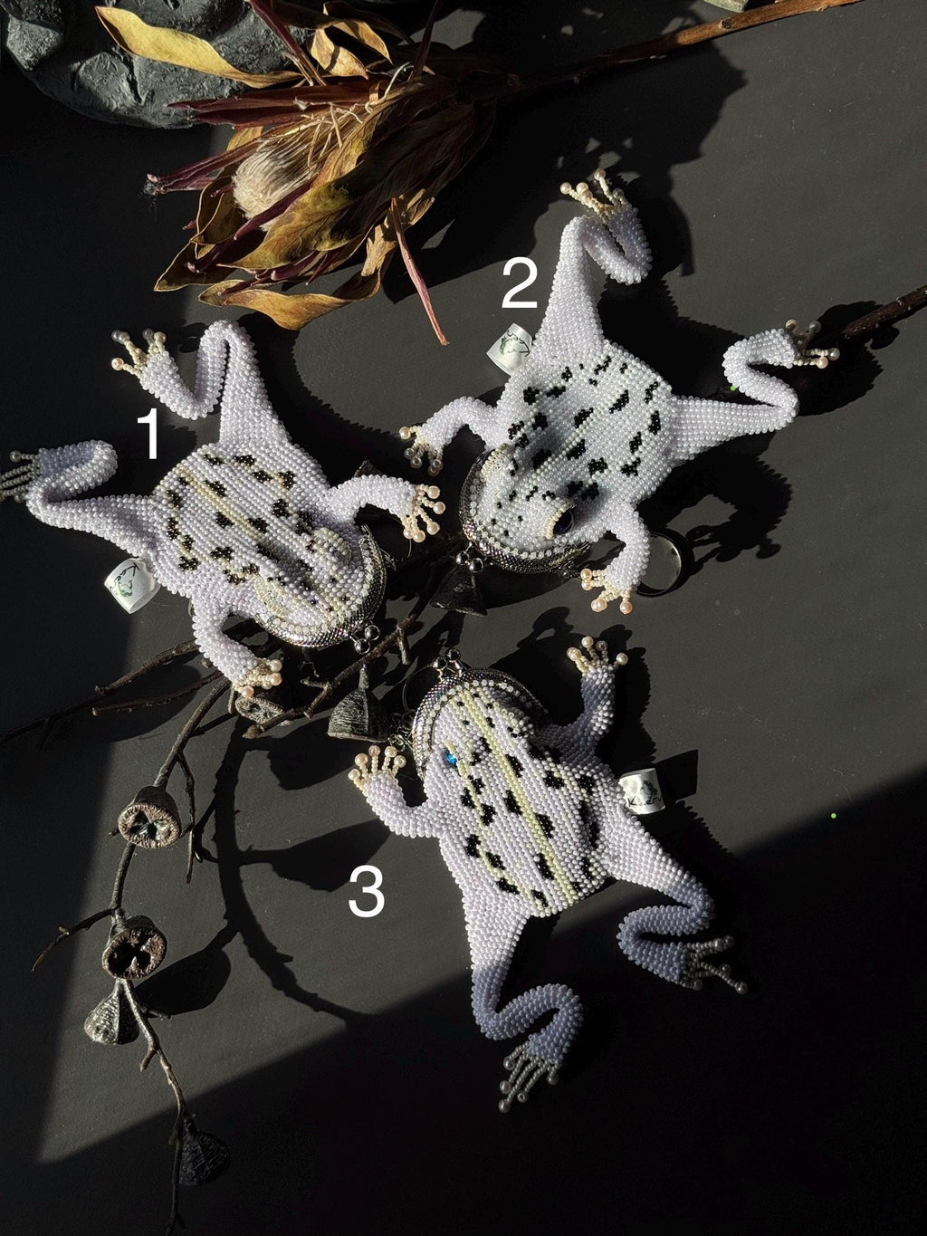 Beaded Frog Keychain. Handmade Frog Charm. Lucky Frog Gift
