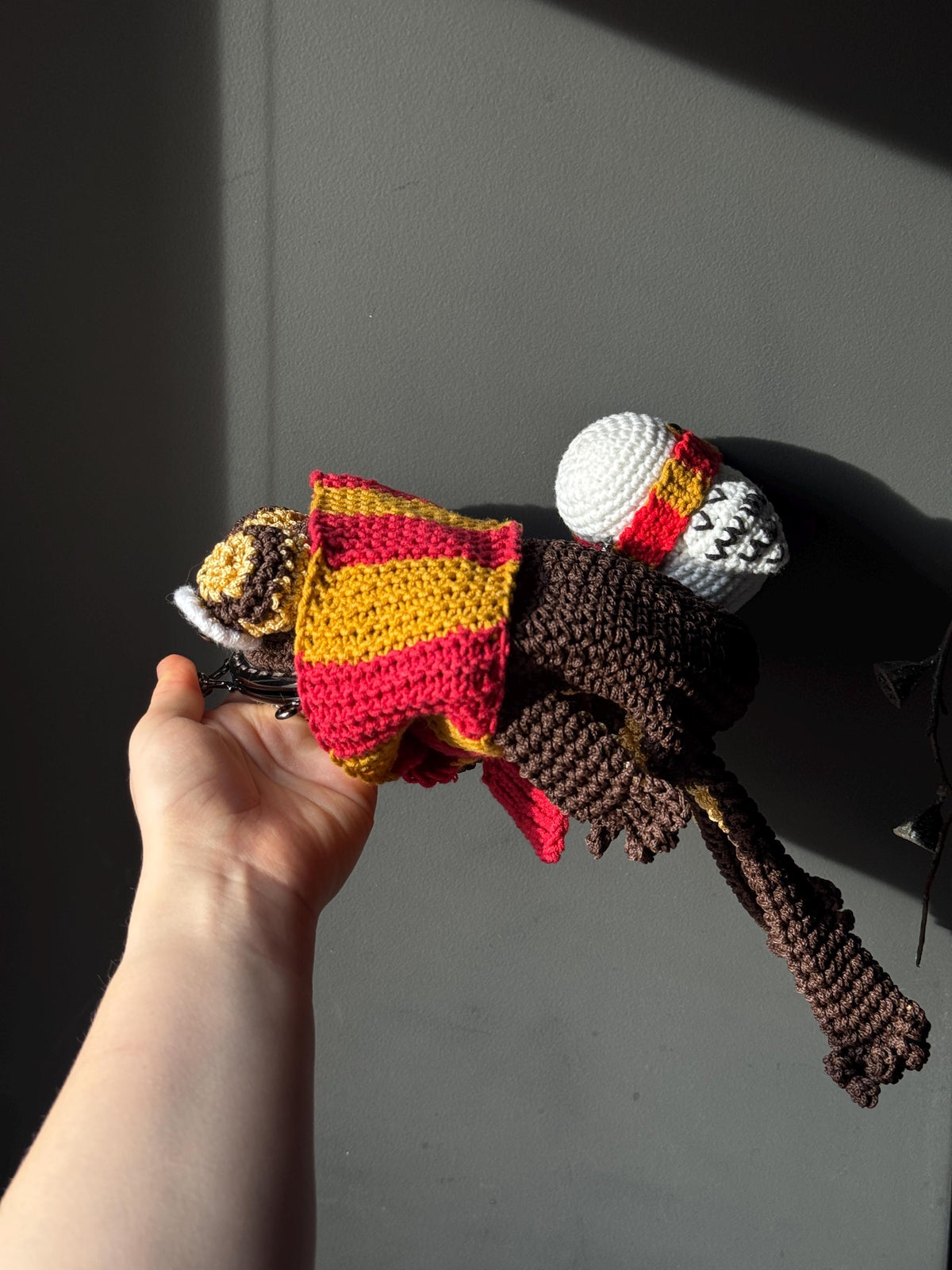 Wizard Frog Bag with Detachable Snowy Owl – Handmade Crochet Crossbody Bag, Magical Woodland Statement Purse