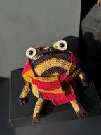 Wizard Frog Bag with Detachable Snowy Owl – Handmade Crochet Crossbody Bag, Magical Woodland Statement Purse