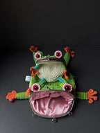 Tree Frog Wallet — Crocheted Tree Frog Purse for Cards, Cash & Makeup Essentials