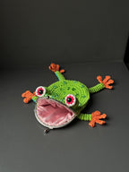 Tree Frog Wallet — Crocheted Tree Frog Purse for Cards, Cash & Makeup Essentials