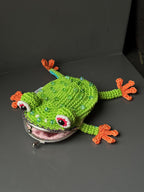 Tree Frog Wallet — Crocheted Tree Frog Purse for Cards, Cash & Makeup Essentials