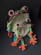 Tree Frog Wallet — Crocheted Tree Frog Purse for Cards, Cash & Makeup Essentials