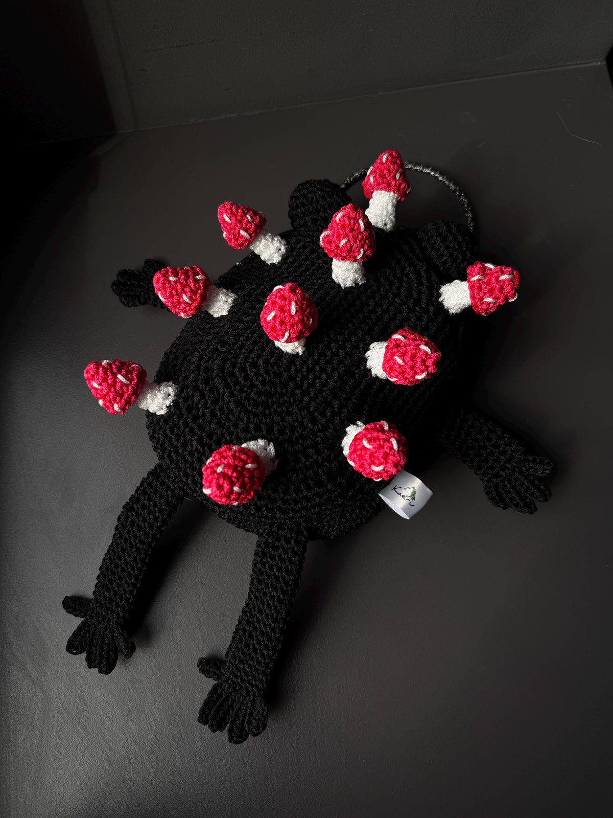 Forest Frog Bag — Goblincore Crochet Toad Purse with Mushrooms — Cottagecore Crossbody — Handmade Kaeru Frog Bag