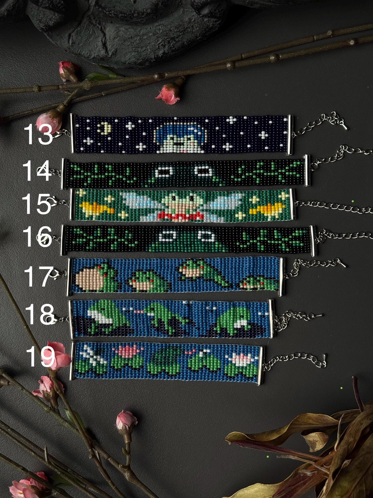 Handmade Frog Beaded Bracelet | Adjustable Frog Jewelry