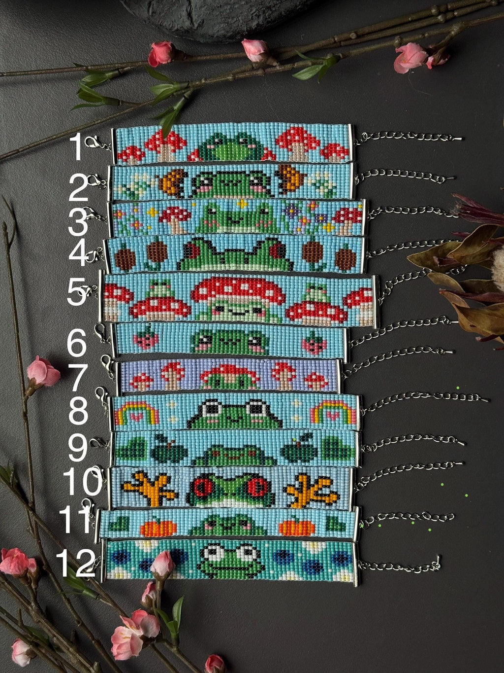 Handmade Frog Beaded Bracelet | Adjustable Frog Jewelry