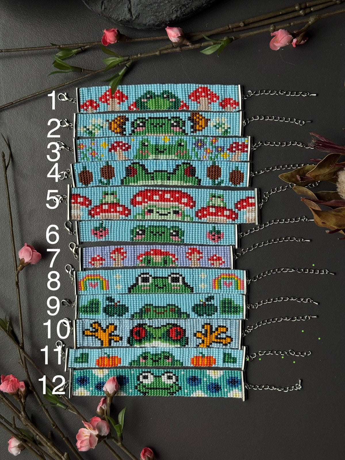 Handmade Frog Beaded Bracelet | Adjustable Frog Jewelry