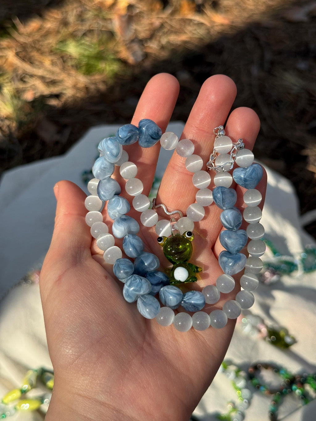 Forest Frog Stone Necklaces – Handmade Natural Stone Jewelry with Frog Pendants