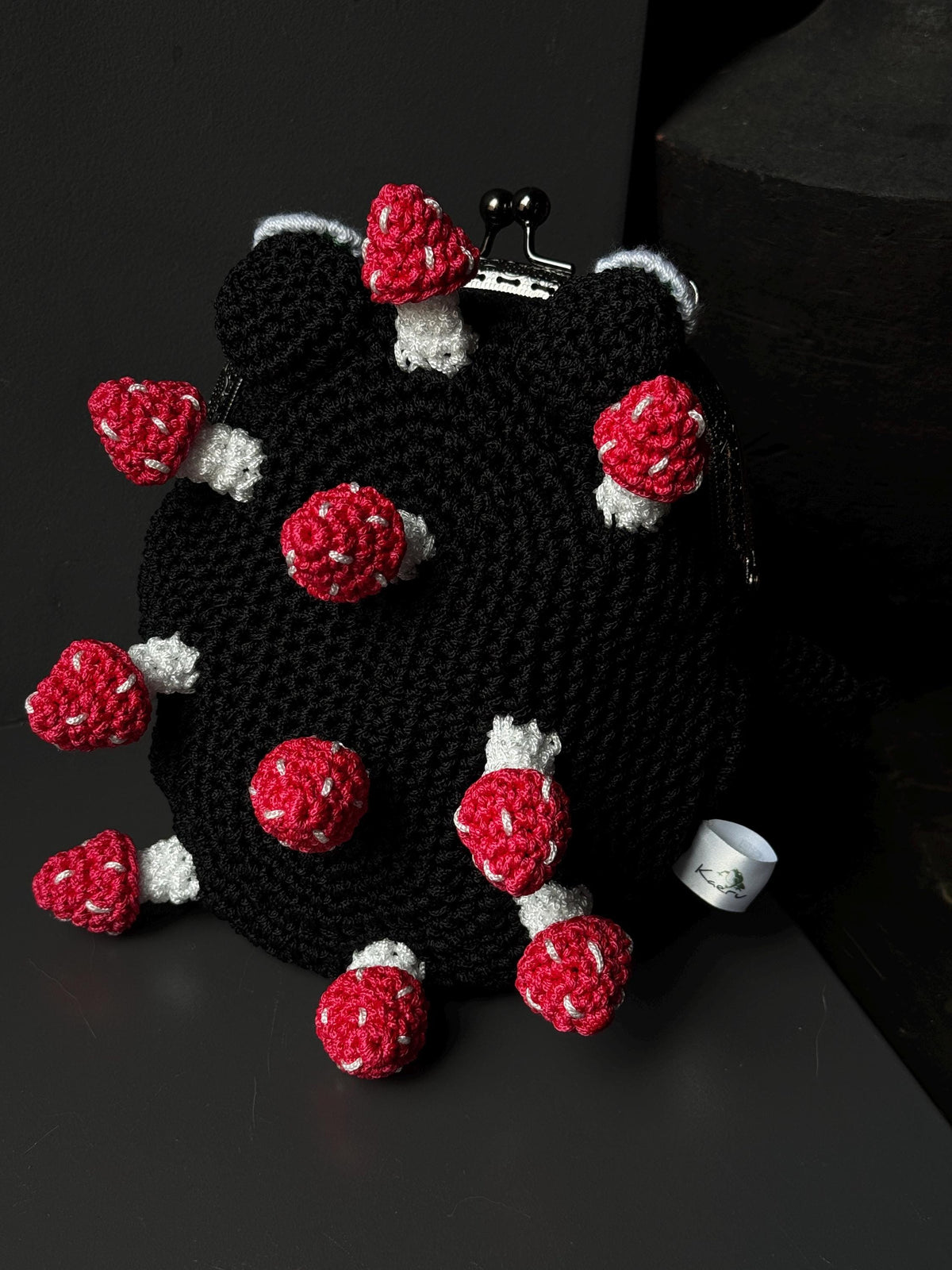 Forest Frog Bag — Goblincore Crochet Toad Purse with Mushrooms — Cottagecore Crossbody — Handmade Kaeru Frog Bag