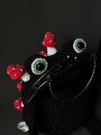 Forest Frog Bag — Goblincore Crochet Toad Purse with Mushrooms — Cottagecore Crossbody — Handmade Kaeru Frog Bag
