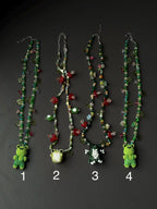 Beaded Necklace with Frog Charm – Forest Aesthetic Jewelry, Nature Inspired Necklace