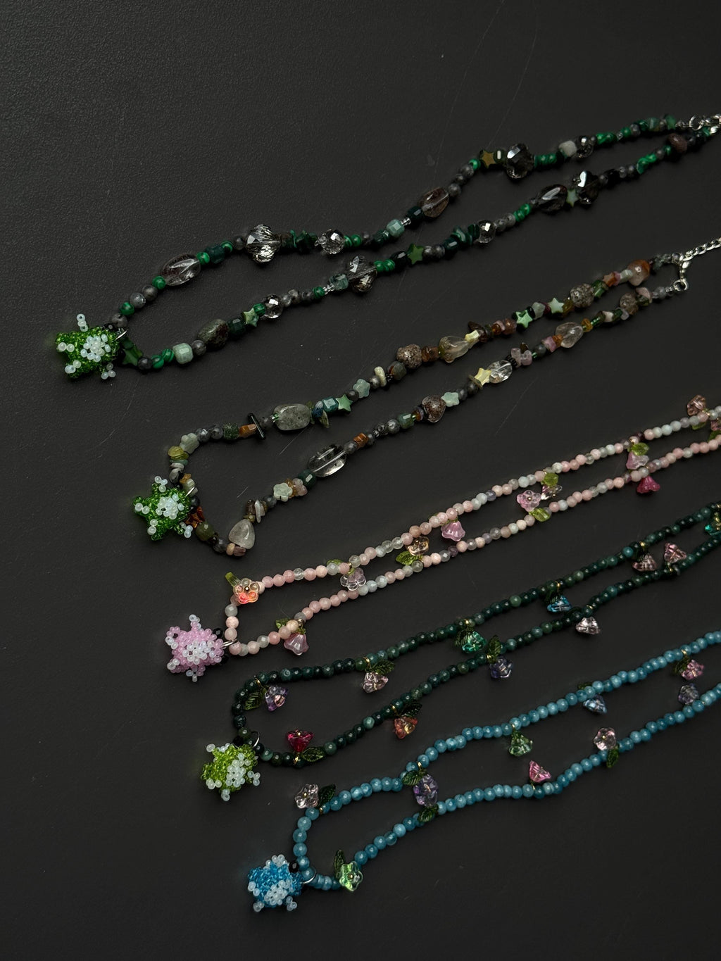 Beaded Necklace with Frog Charm – Forest Aesthetic Jewelry, Nature Inspired Necklace