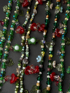 Beaded Necklace with Frog Charm – Forest Aesthetic Jewelry, Nature Inspired Necklace