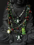 Beaded Necklace with Frog Charm – Forest Aesthetic Jewelry, Nature Inspired Necklace