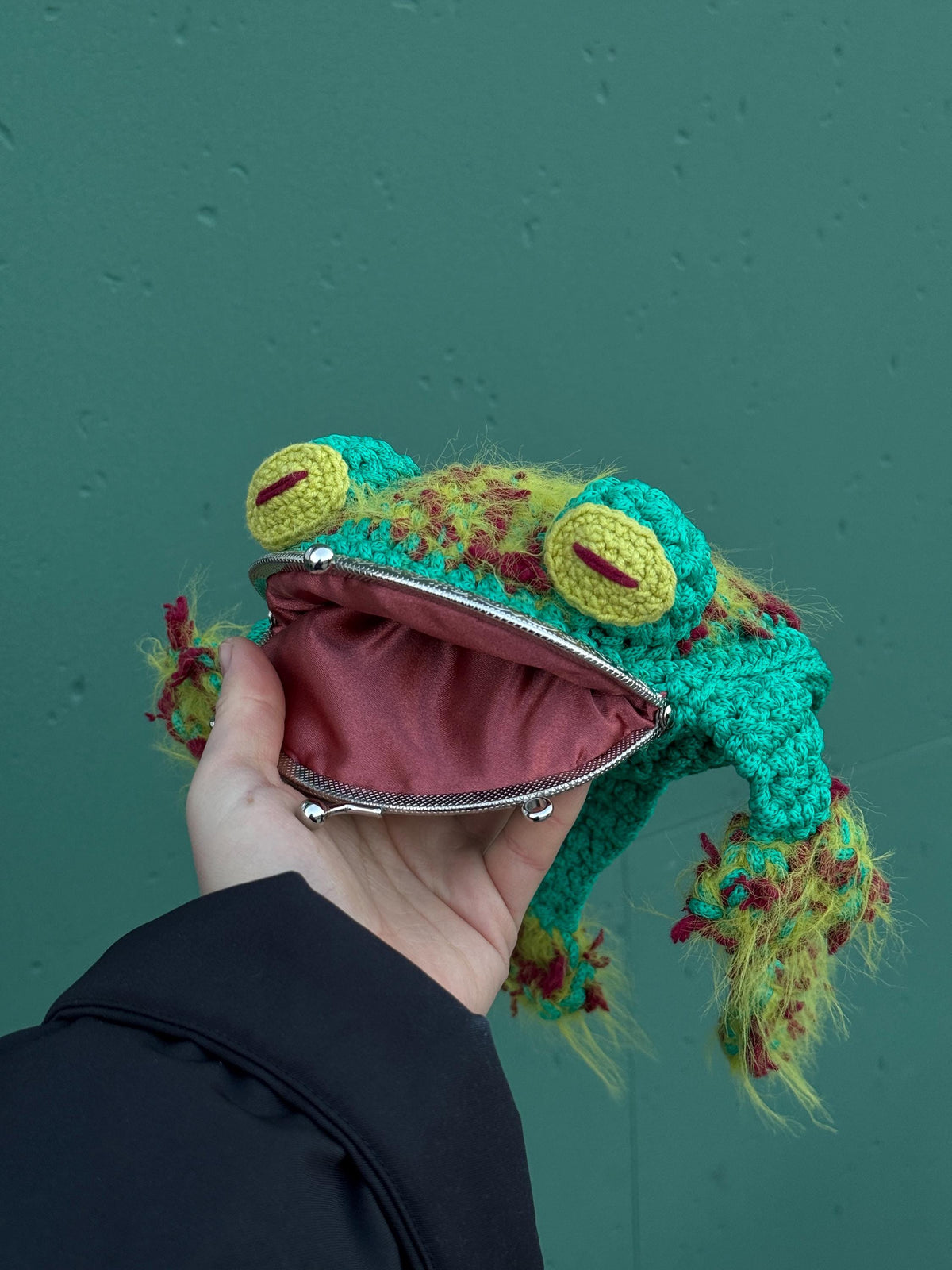 Frog Wallet — Crocheted Frog Purse for Cards, Cash & Makeup Essentials