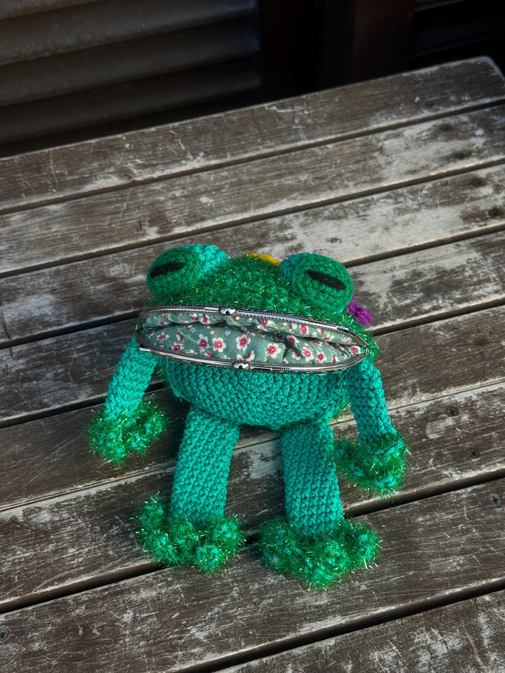 Frog Wallet — Crocheted Frog Purse for Cards, Cash & Makeup Essentials