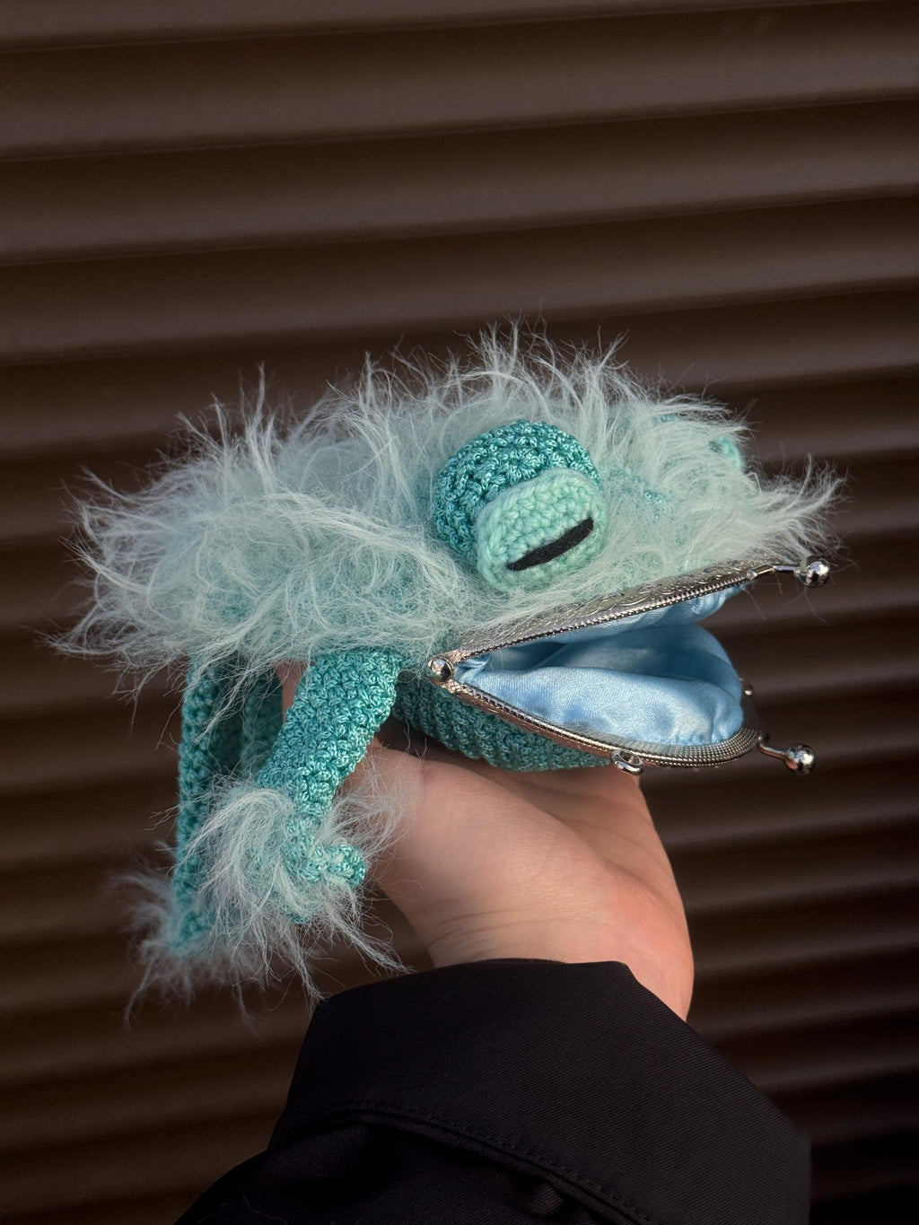Frog Wallet — Crocheted Frog Purse for Cards, Cash & Makeup Essentials