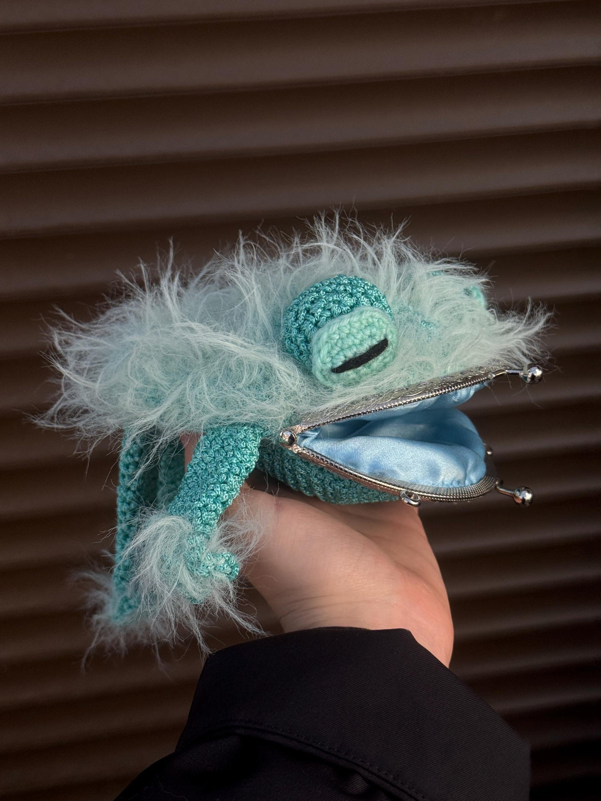 Frog Wallet — Crocheted Frog Purse for Cards, Cash & Makeup Essentials