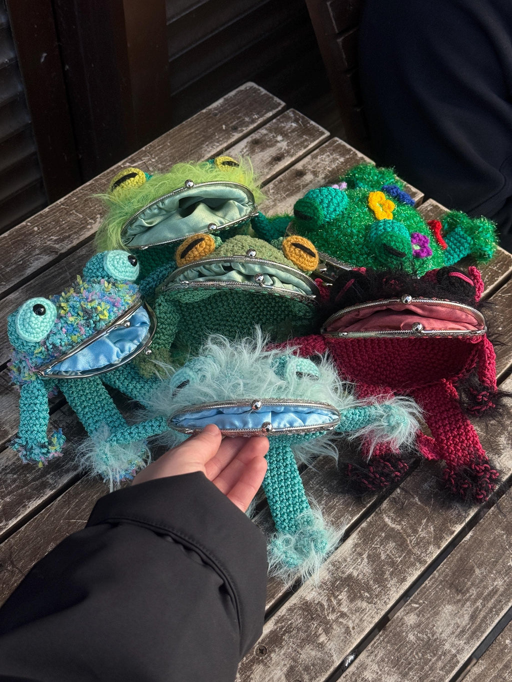 Frog Wallet — Crocheted Frog Purse for Cards, Cash & Makeup Essentials