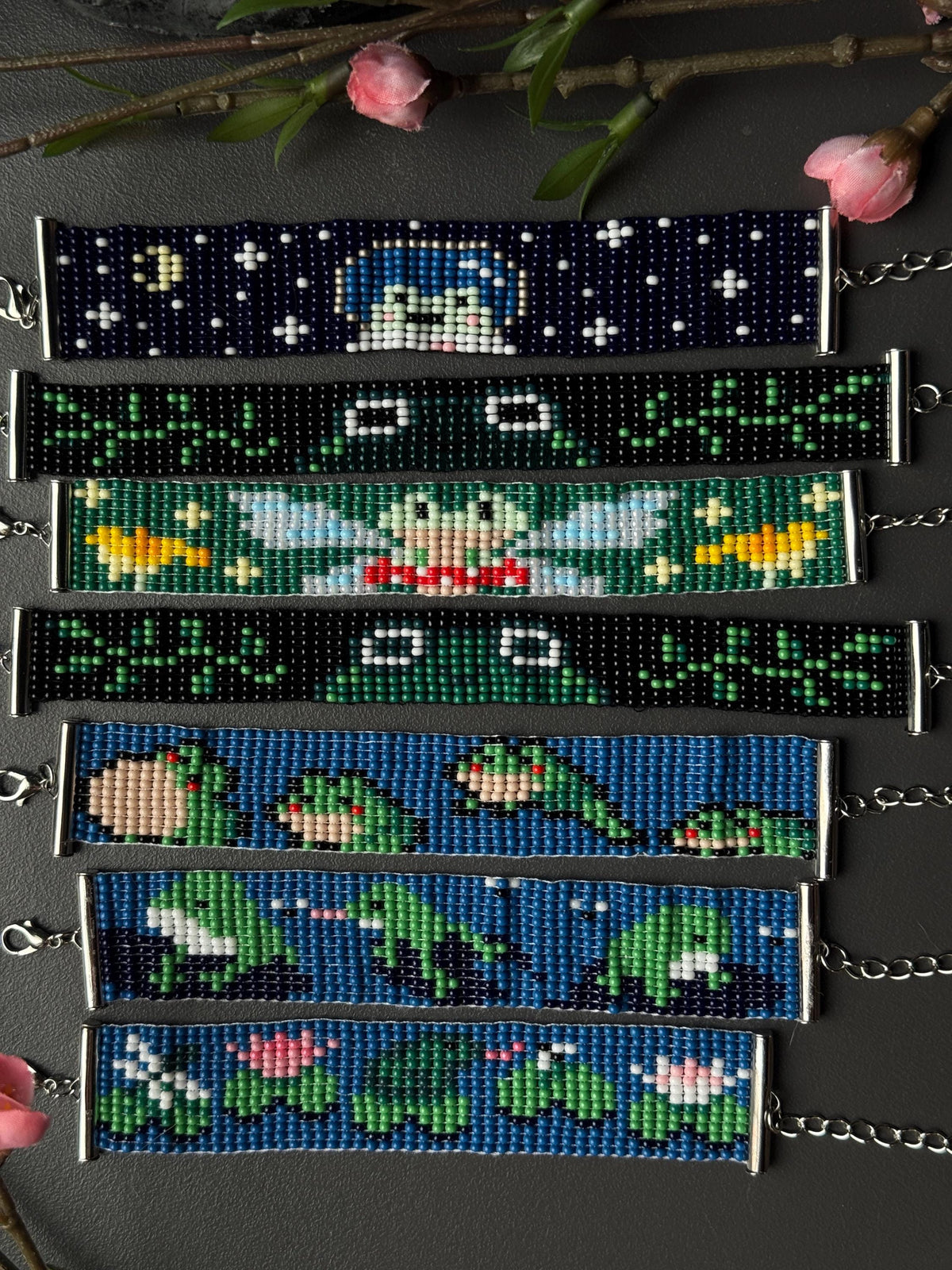 Handmade Frog Beaded Bracelet | Adjustable Frog Jewelry