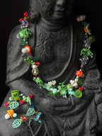 Forest Frog Jewelry Set – Handmade Beaded Necklace & Bracelet, Goblincore Fairycore Gift