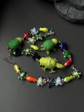 Forest Creature Jewelry Set – Handmade Beaded Necklace & Bracelet, Frog Turtle Chameleon Gift