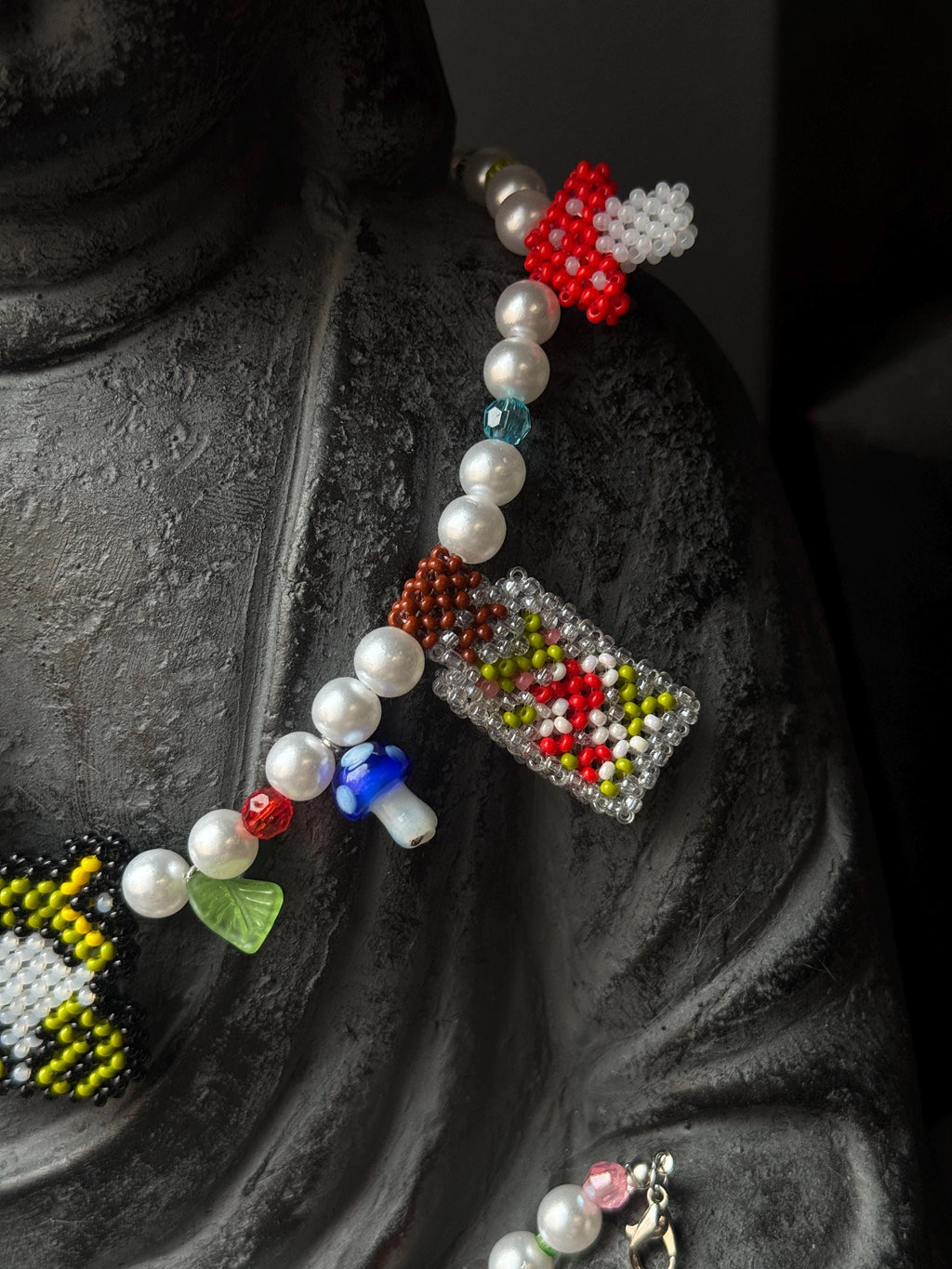 Frog Jewelry Set – Beaded Frog Necklace & Bracelet, Goblincore Fairycore