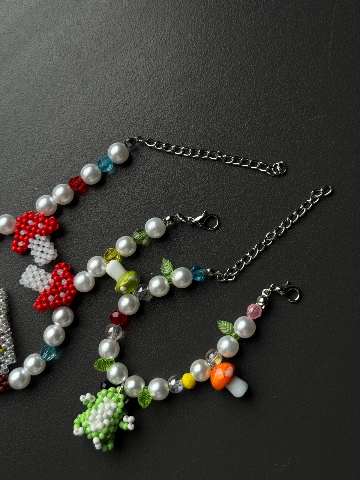Frog Jewelry Set – Beaded Frog Necklace & Bracelet, Goblincore Fairycore