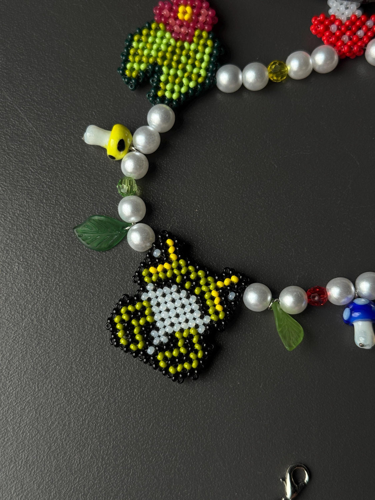 Frog Jewelry Set – Beaded Frog Necklace & Bracelet, Goblincore Fairycore
