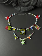Frog Jewelry Set – Beaded Frog Necklace & Bracelet, Goblincore Fairycore