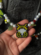Frog Jewelry Set – Beaded Frog Necklace & Bracelet, Goblincore Fairycore