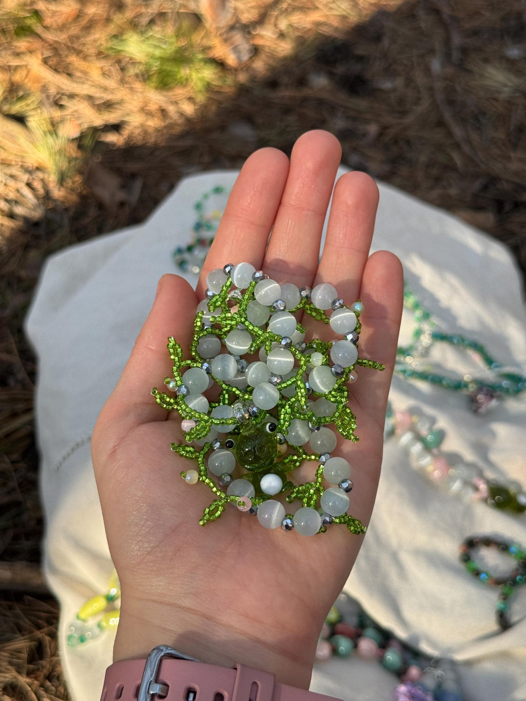 Forest Frog Stone Necklaces – Handmade Natural Stone Jewelry with Frog Pendants