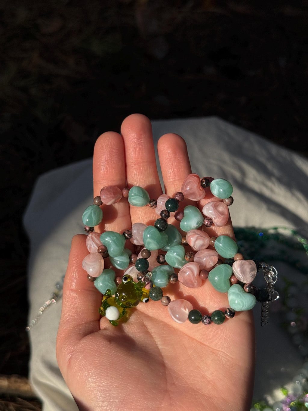 Forest Frog Stone Necklaces – Handmade Natural Stone Jewelry with Frog Pendants