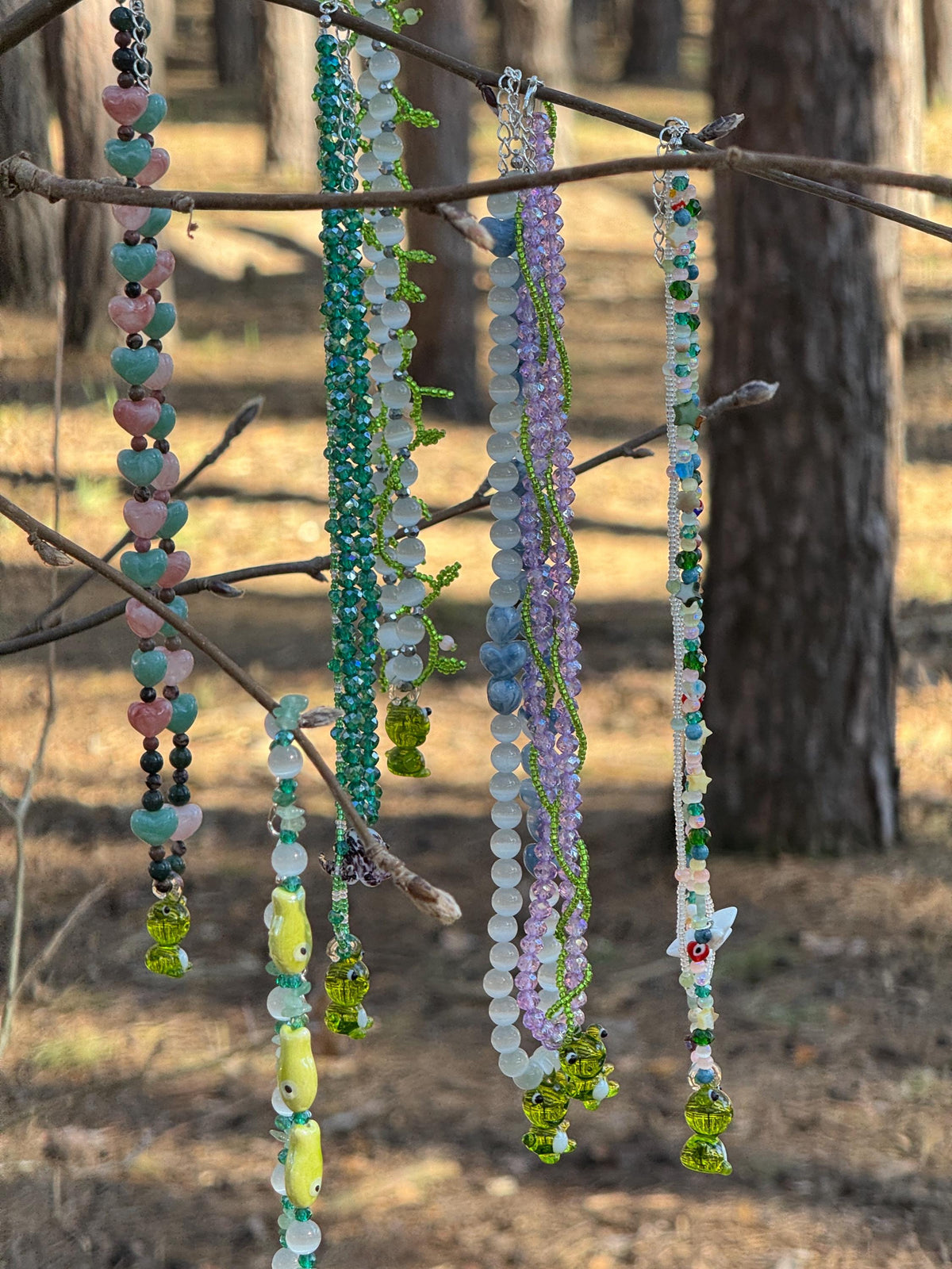 Forest Frog Stone Necklaces – Handmade Natural Stone Jewelry with Frog Pendants