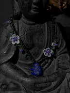 Floral Frog Necklace – Handmade Beaded Frog Necklace