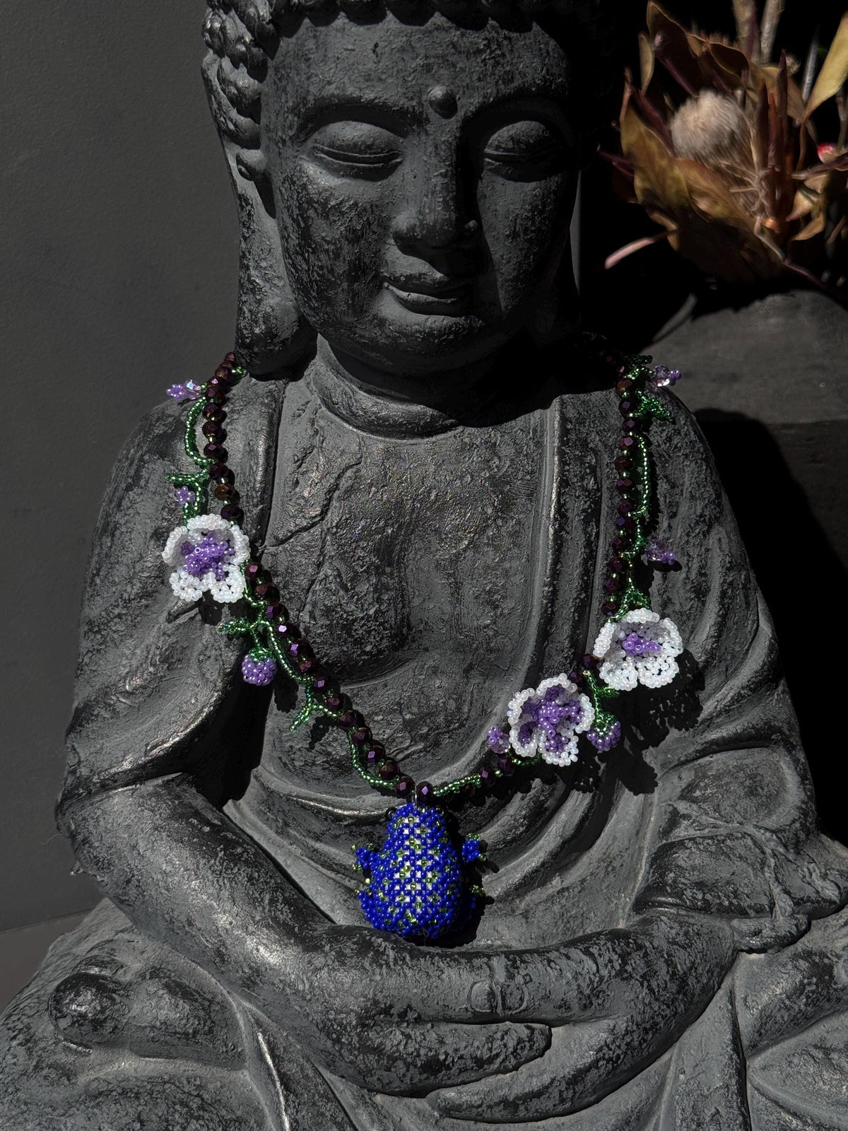 Floral Frog Necklace – Handmade Beaded Frog Necklace