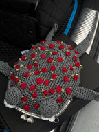 Crochet Frog Purse – Cute Handmade Frog Bag with Roses – Animal Shaped Clutch – Kawaii Cottagecore Gift