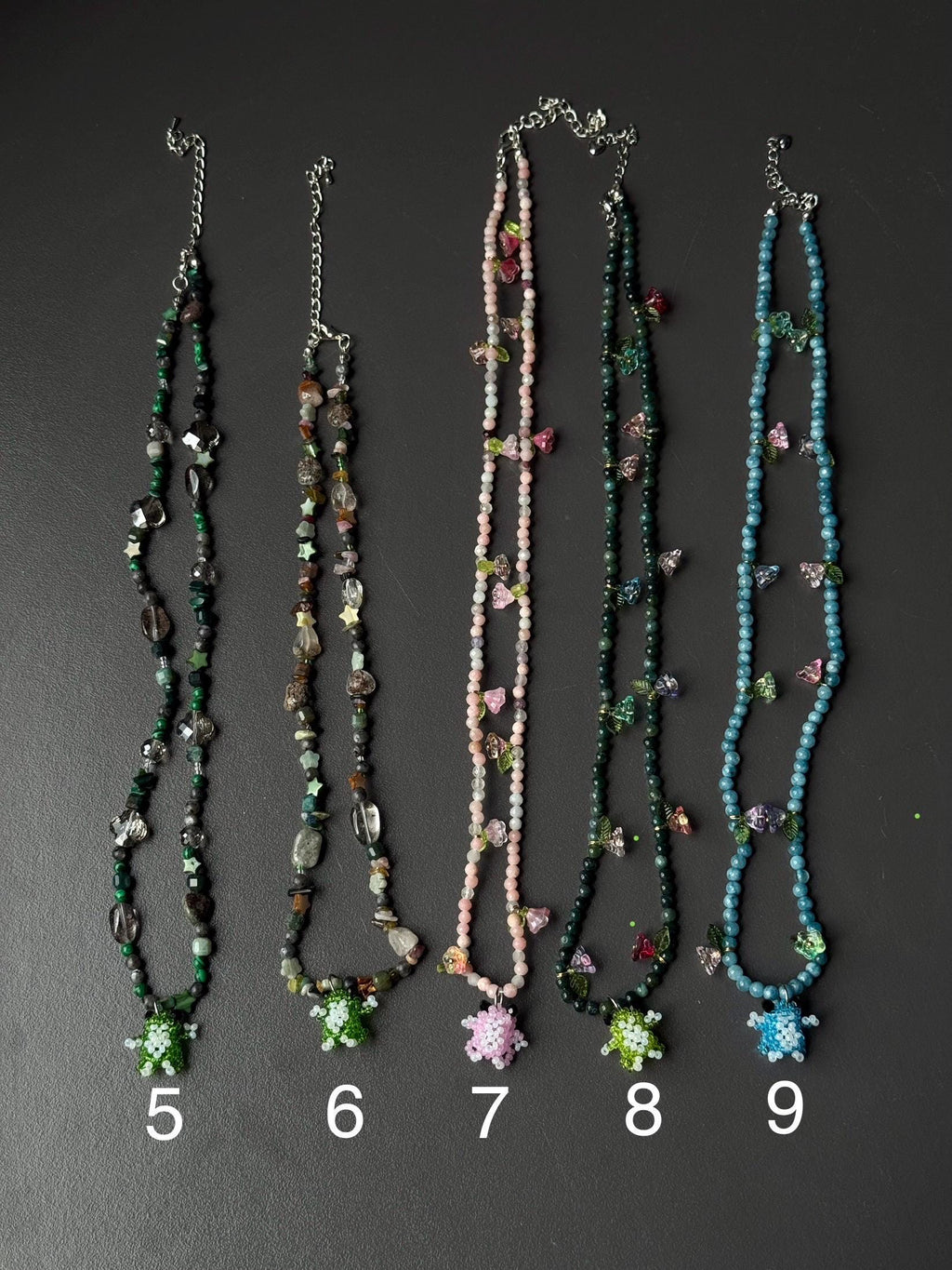 Beaded Necklace with Frog Charm – Forest Aesthetic Jewelry, Nature Inspired Necklace