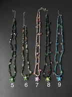 Beaded Necklace with Frog Charm – Forest Aesthetic Jewelry, Nature Inspired Necklace