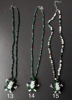 Beaded Necklace with Frog Charm – Forest Aesthetic Jewelry, Nature Inspired Necklace