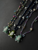 Beaded Necklace with Frog Charm – Forest Aesthetic Jewelry, Nature Inspired Necklace