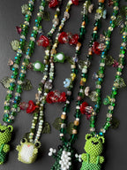 Beaded Necklace with Frog Charm – Forest Aesthetic Jewelry, Nature Inspired Necklace