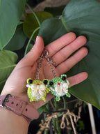 Handmade Beaded Frog Keychain, Cute Frog Charm, Frog Keyring, Gift for Frog Lovers