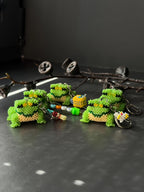 Handmade Beaded Frog Keychain, Cute Frog Charm, Frog Keyring, Gift for Frog Lovers