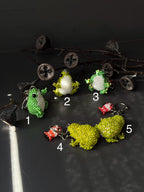 Handmade Beaded Frog Keychain, Cute Frog Charm, Frog Keyring, Gift for Frog Lovers
