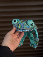 Frog Wallet — Crocheted Frog Purse for Cards, Cash & Makeup Essentials