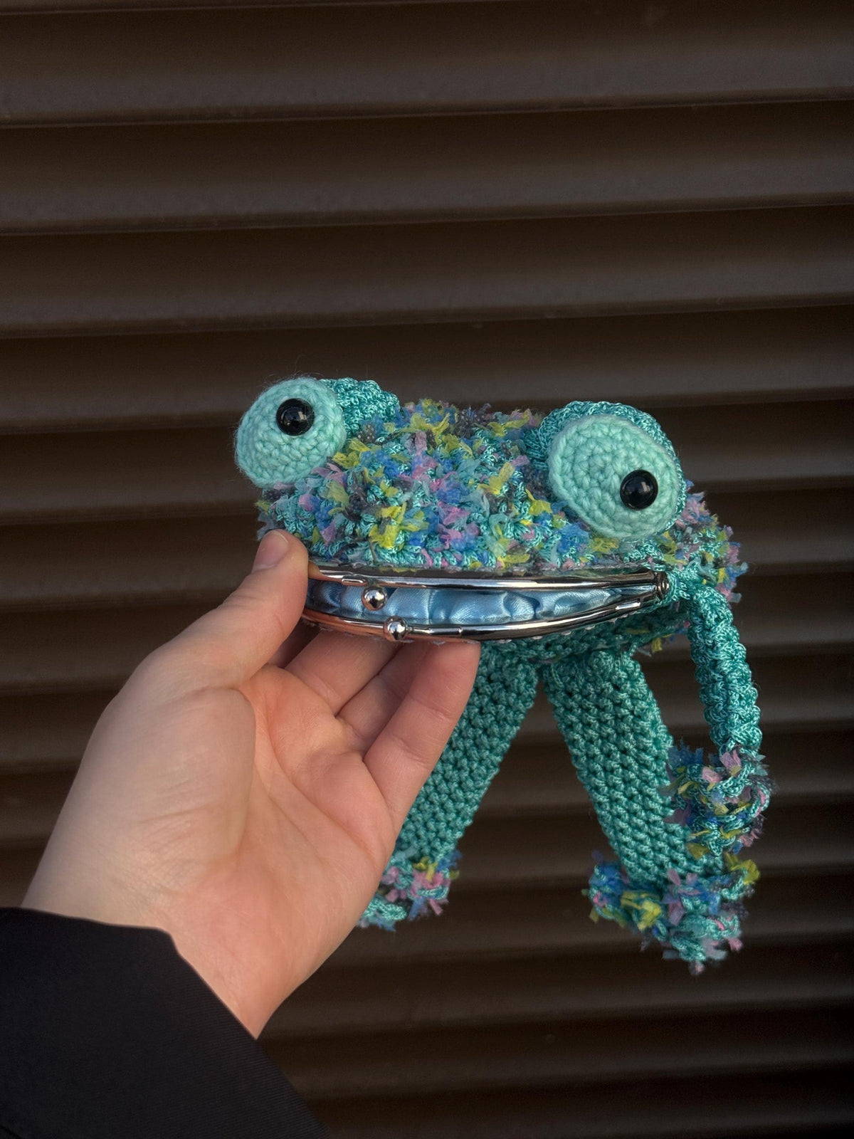 Frog Wallet — Crocheted Frog Purse for Cards, Cash & Makeup Essentials