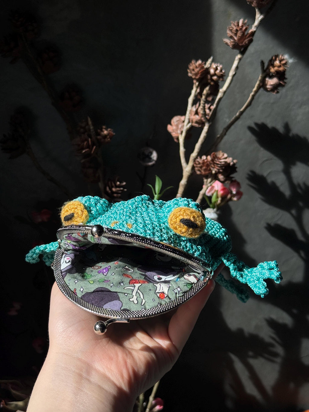 Frog Wallet — Crocheted Frog Purse for Cards, Cash & Makeup Essentials