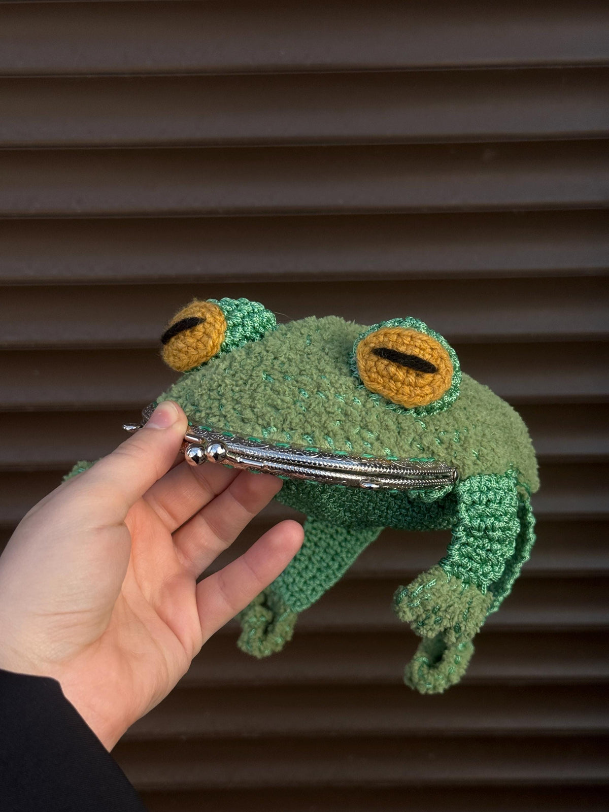 Frog Wallet — Crocheted Frog Purse for Cards, Cash & Makeup Essentials